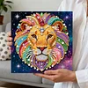 DIY Pearl Painting Lion for Home Decor with Frame(25x25cm)