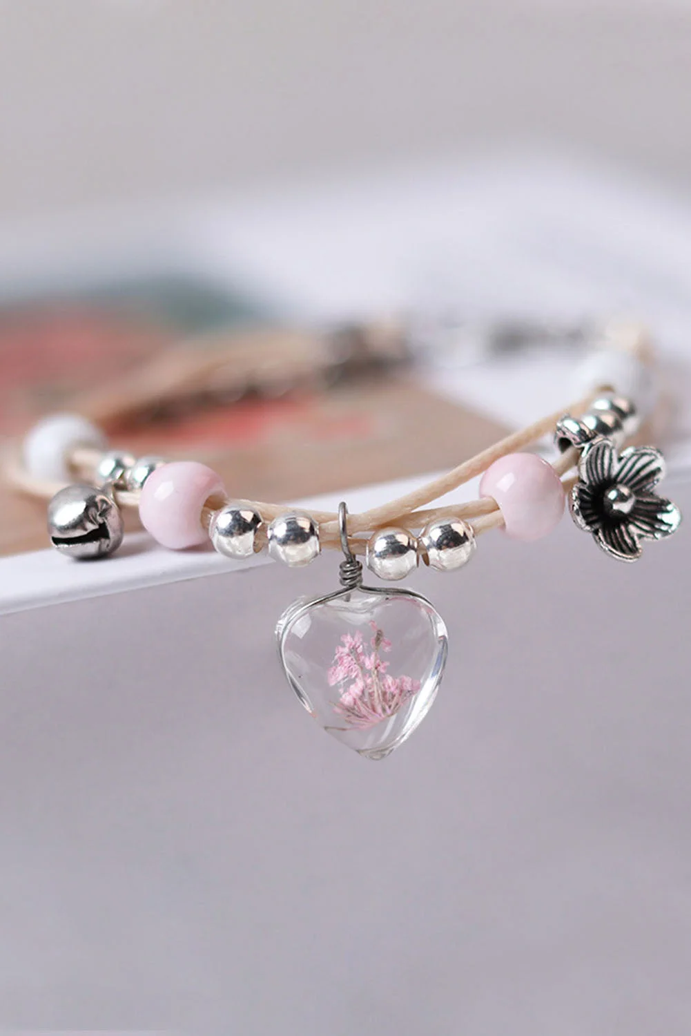 Love Dried Flower Bracelet