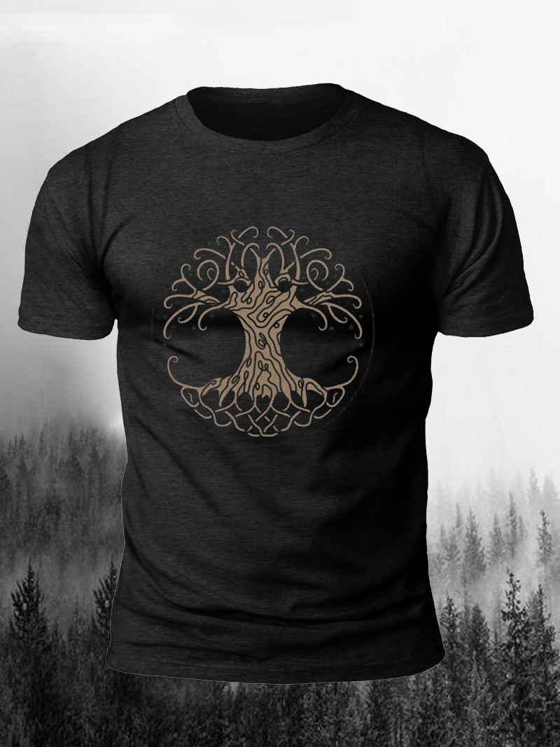 Tree Of Life Print Short Sleeve Men's T-Shirt