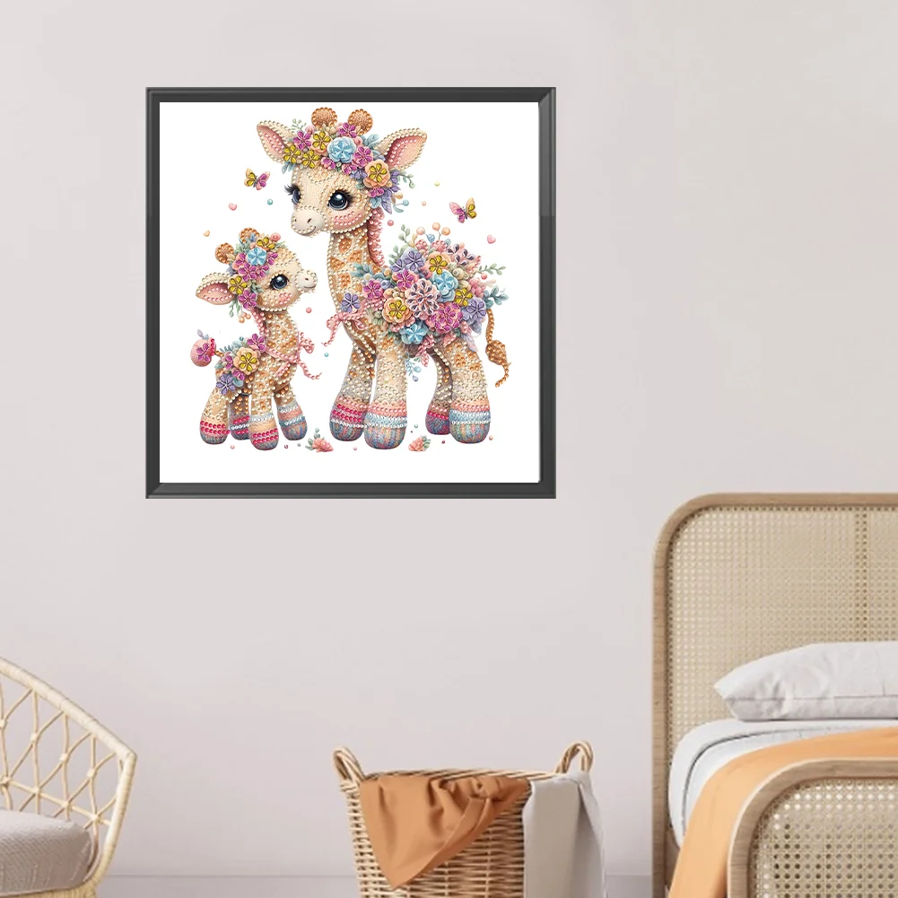 Diamond Painting - Partial Special Shaped Drill - Giraffe(Canvas|30*30cm)
