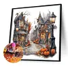 Halloween Pumpkin Street-Full Round Diamond Painting 30*30CM