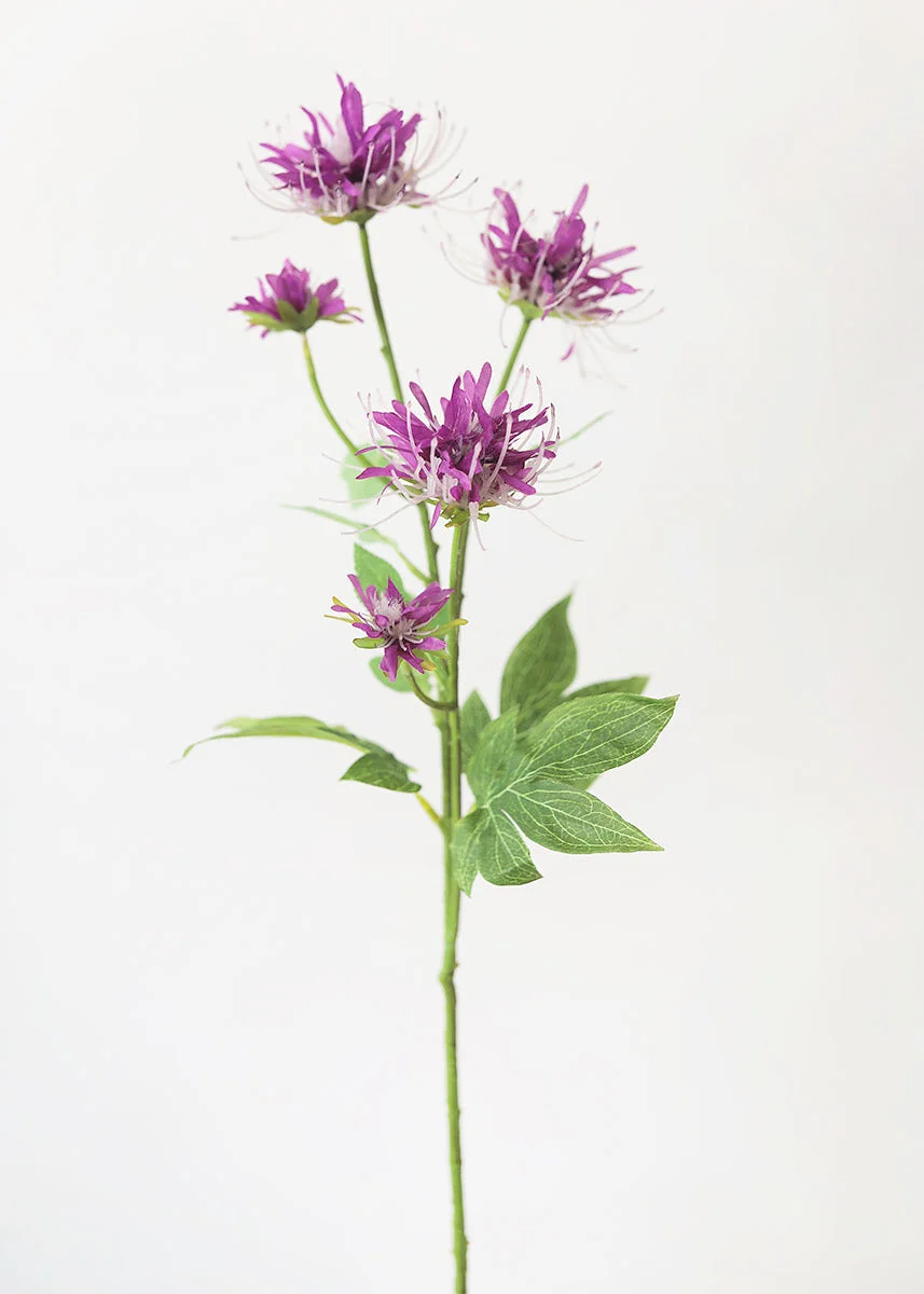 Purple Artificial Bee Balm Wildflowers - 27"