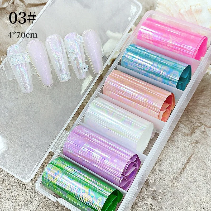 Nail Foils Flowers Nail Stickers Transfer Decals Sliders Christmas Halloween Print Nail Art Decorations DIY Tips Adhesive Wraps
