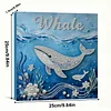 DIY Pearl Painting Whale for Home Wall Decor with Frame(30*30cm)