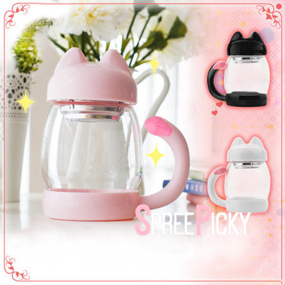 White/Pink/Black Kawaii Kitty Tea Mug/Cup SP179150