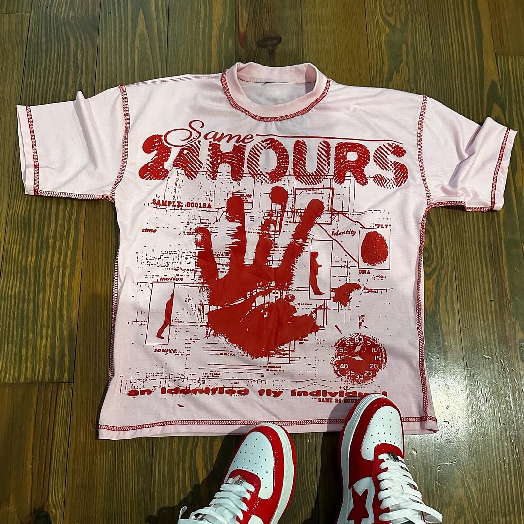 Vintage 24 Hours  Graphic 100% Cotton Short Sleeve T-Shirt