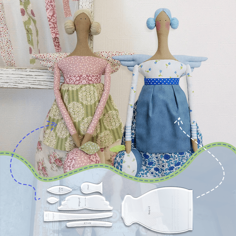 Tilda Kitchen Doll Template Set (7 PCS) - With Instructions tilda-kitchen-doll-template-set-7-pcs-with-instructions