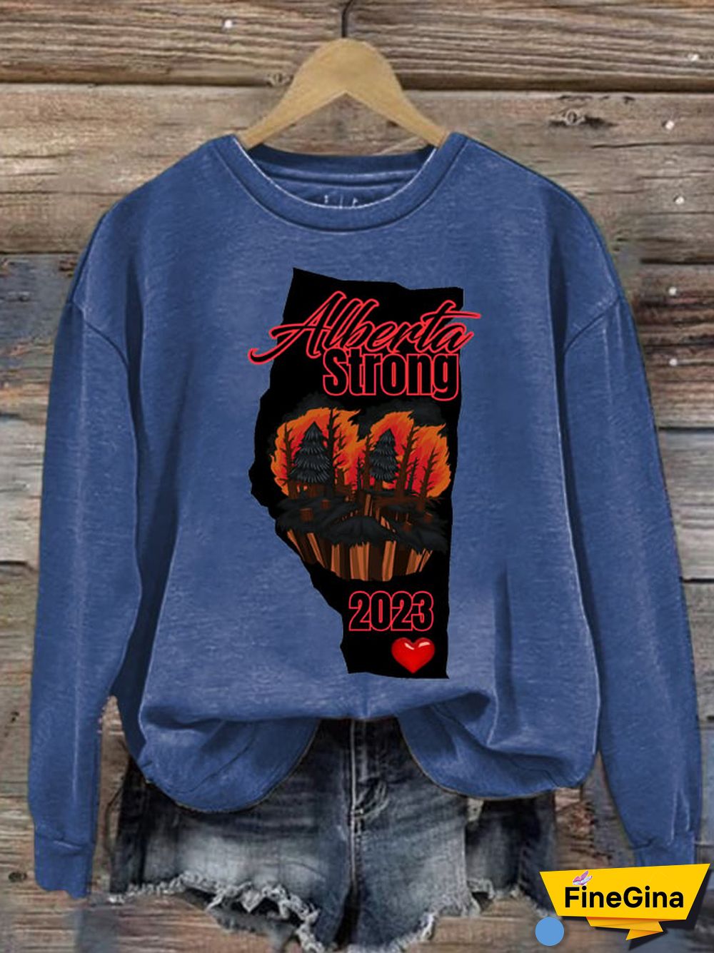 Women's Alberta Strong wildfire Print Sweatshirt