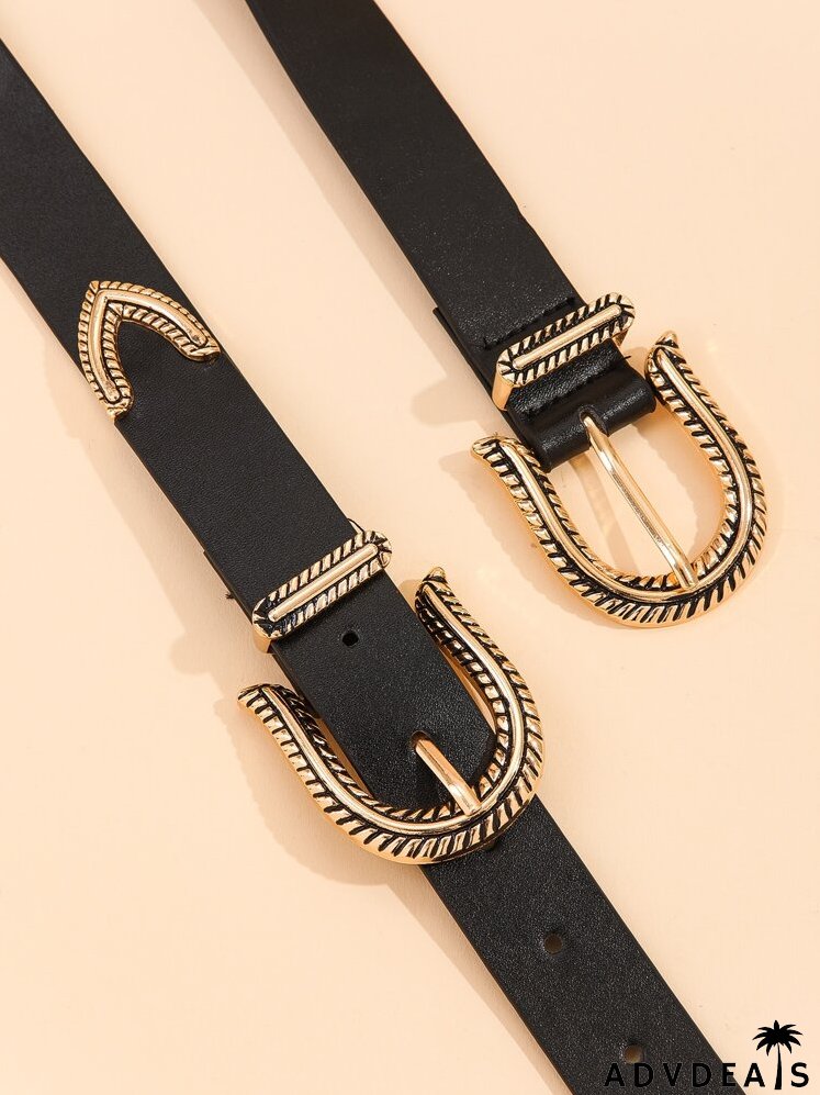 Engraved Western Buckle Belt