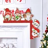 (US Local)Christmas Gnome Santa Claus Snowman Diamond Painting Door Corner Sign for Home