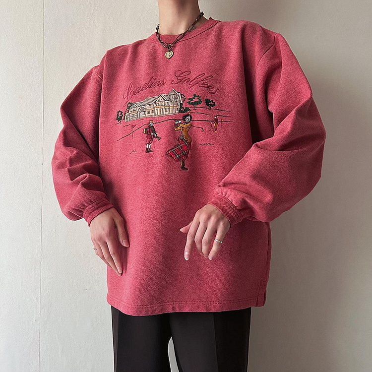 Women's Vintage Graphic Crew Neck Sweatshirt