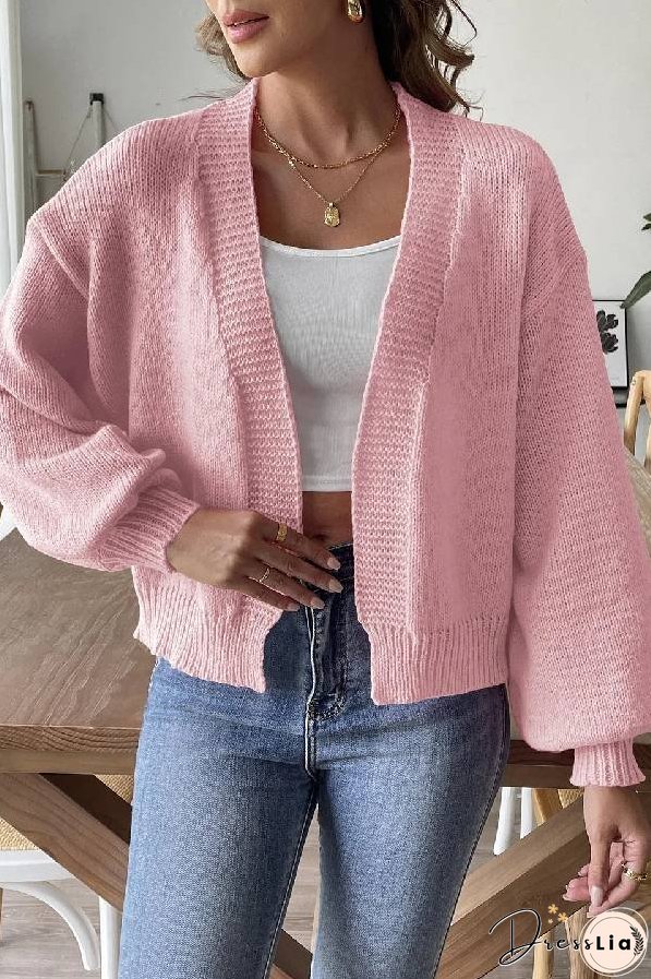 Fashion Trend Lantern Sleeve Simple Casual Coat