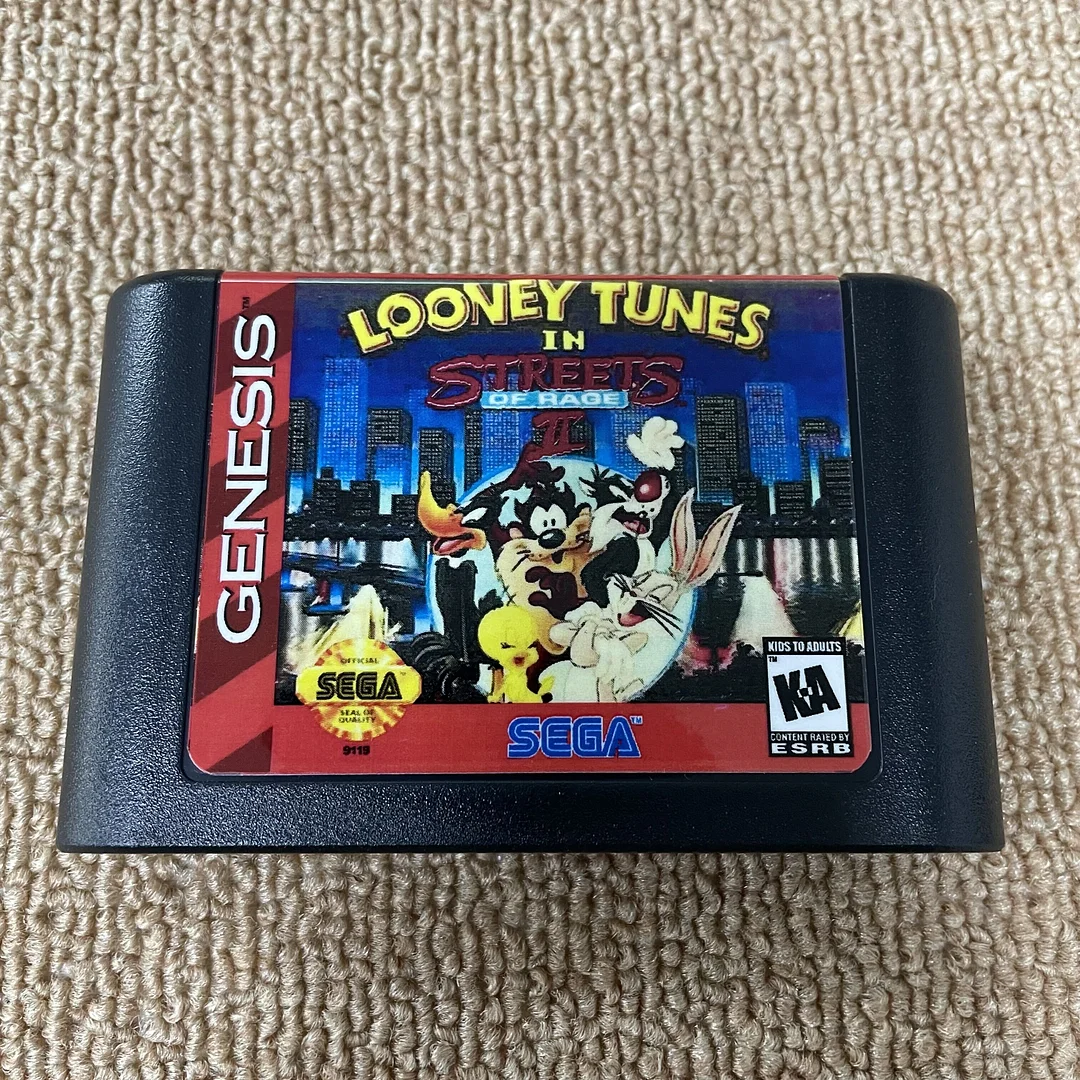 Looney Tunes in Streets of Rage 2 For SEGA Genesis & Mega Drive - 16 Bit Game Cartridge