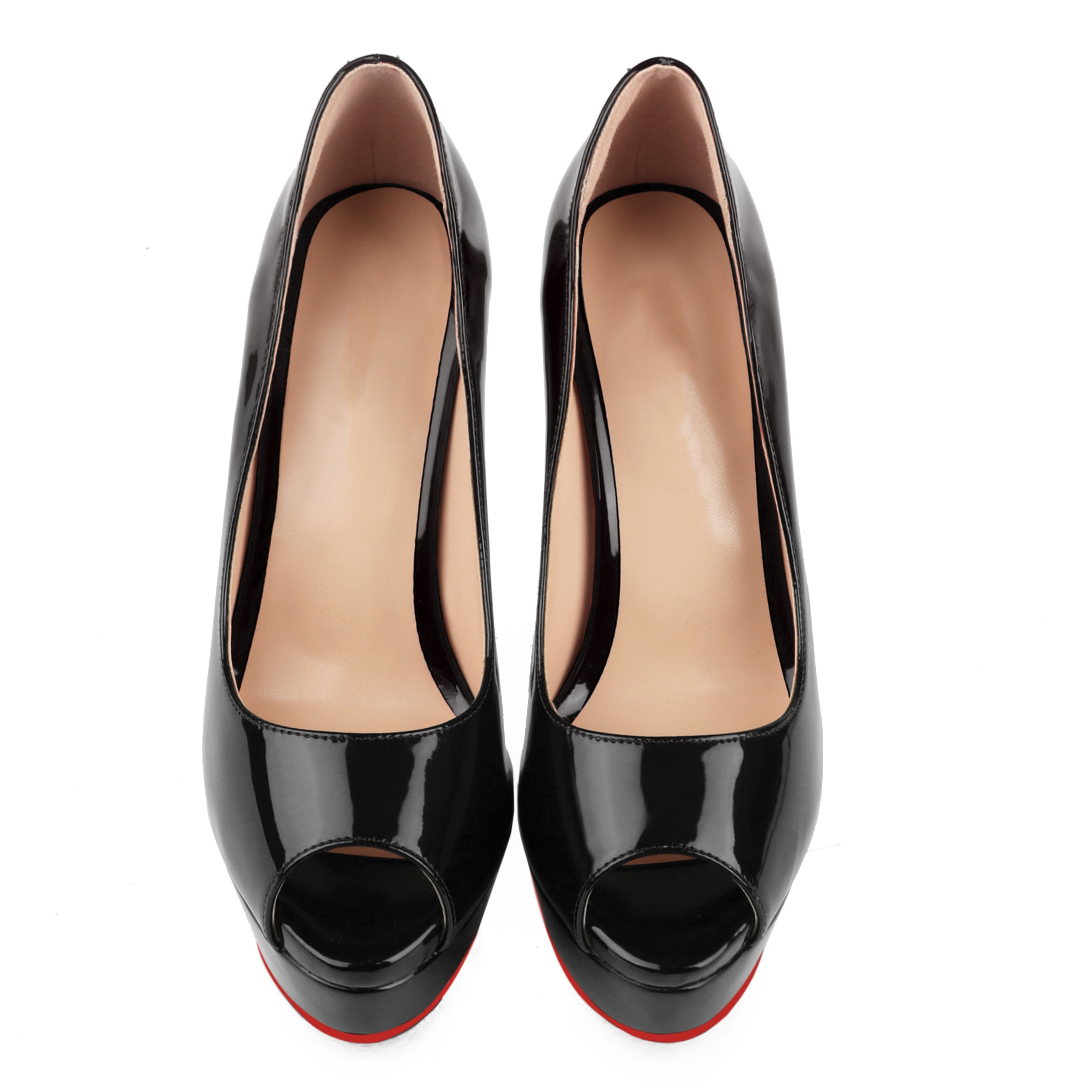 150mm Red Bottom Sky High Platform Pumps Women High Heels-MERUMOTE