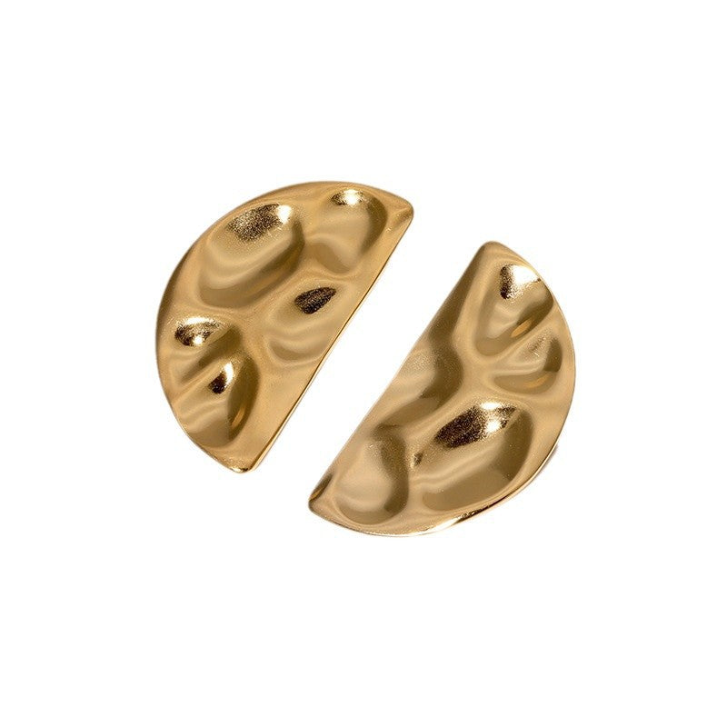 Luxurious Ellipse Geometric Stainless Steel Electroplating Stud Earrings