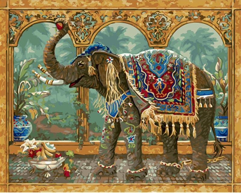

Elephant Vintage – Paint By Numbers - 40*50CM, 501 Original