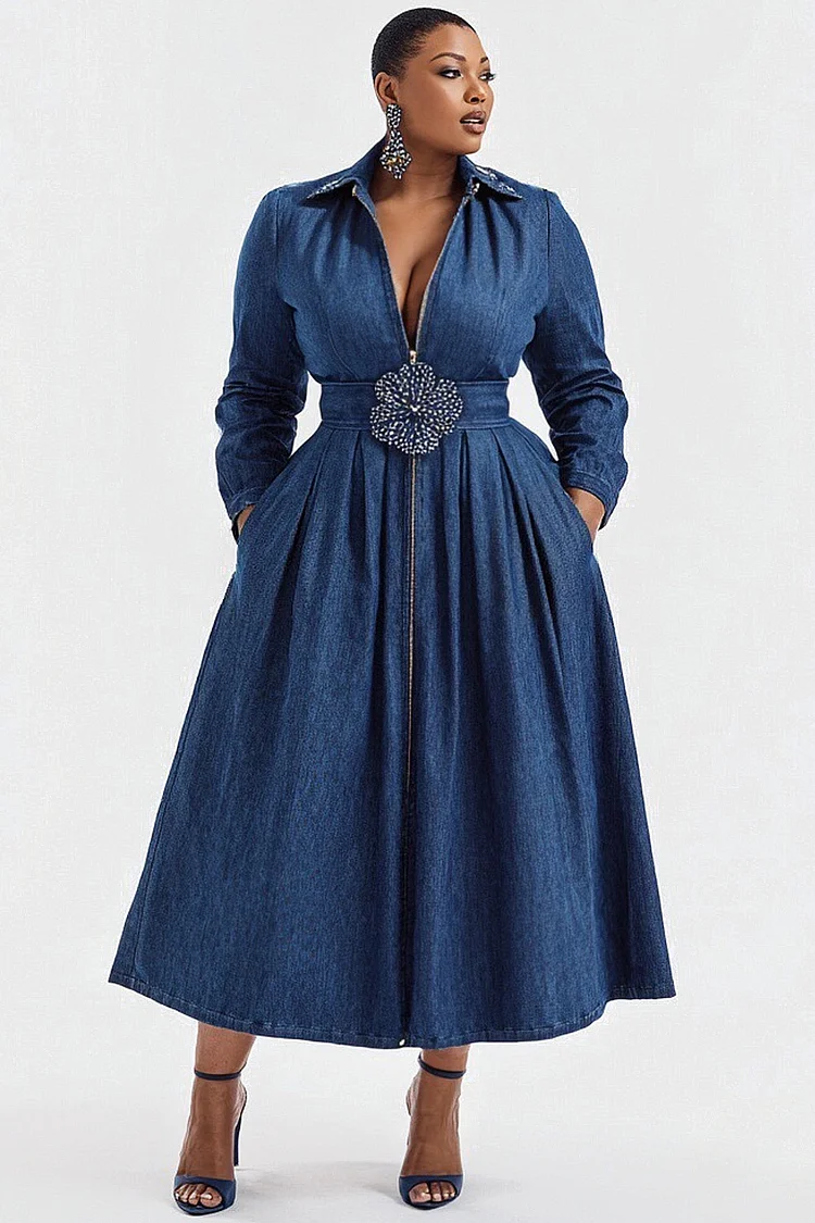 Business Casual Formal Denim Outfits Xpluswear Design Plus Size