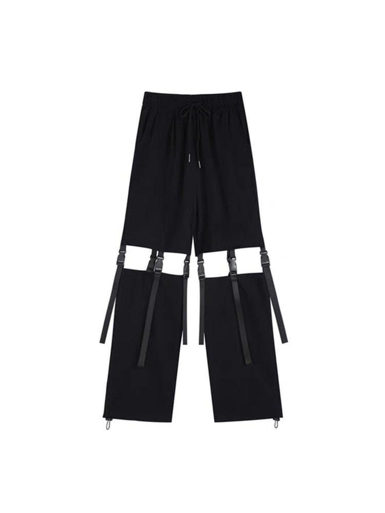2022 New E-girl Long Pants Women Fashion Punk Style Y2k Harajuku Straight Casual Loose Wide Leg Trouser Streetwear Tide Design