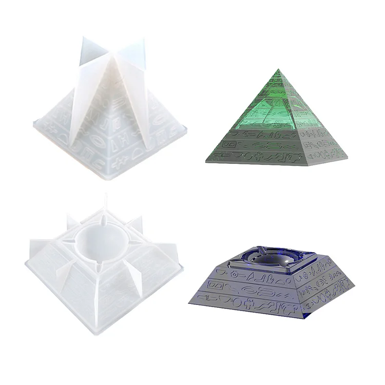 DIY Pyramid Ashtray Epoxy Resin Mold Smoke Ash Storage Box Silicone Mould