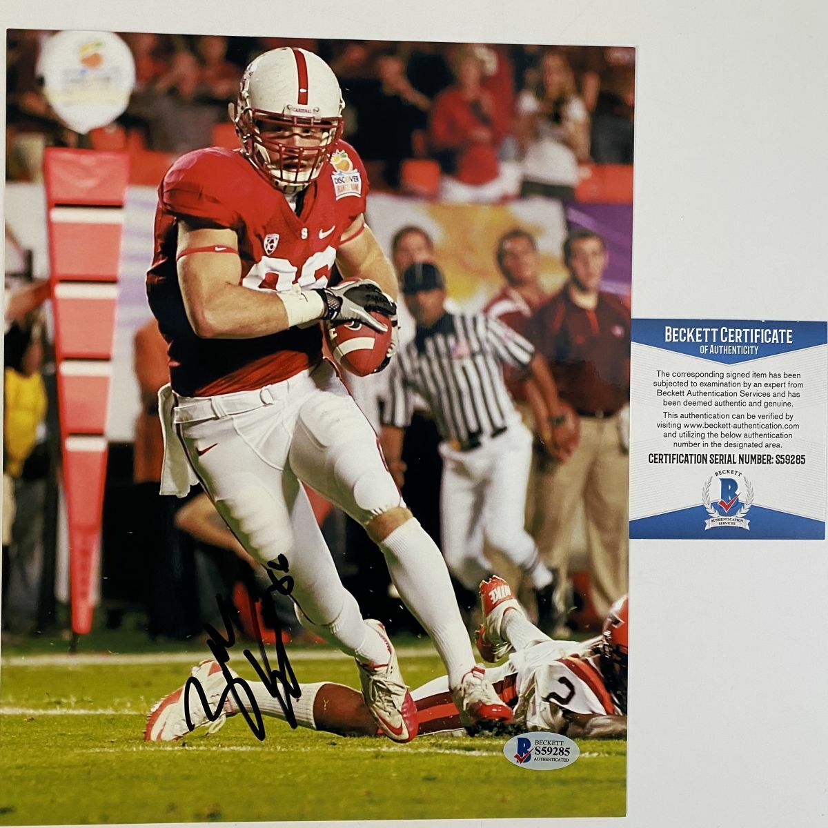 Autographed/Signed ZACH ERTZ Stanford Cardinal 8x10 College Photo Poster painting Beckett COA