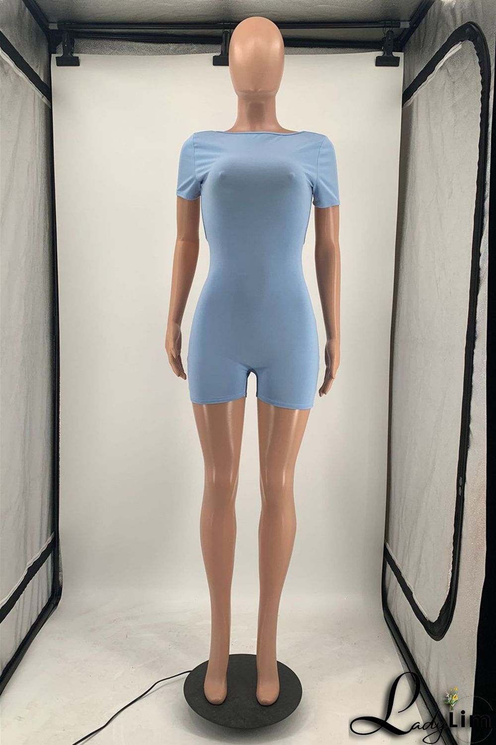 Yellow Fashion Casual Solid Basic O Neck Skinny Romper