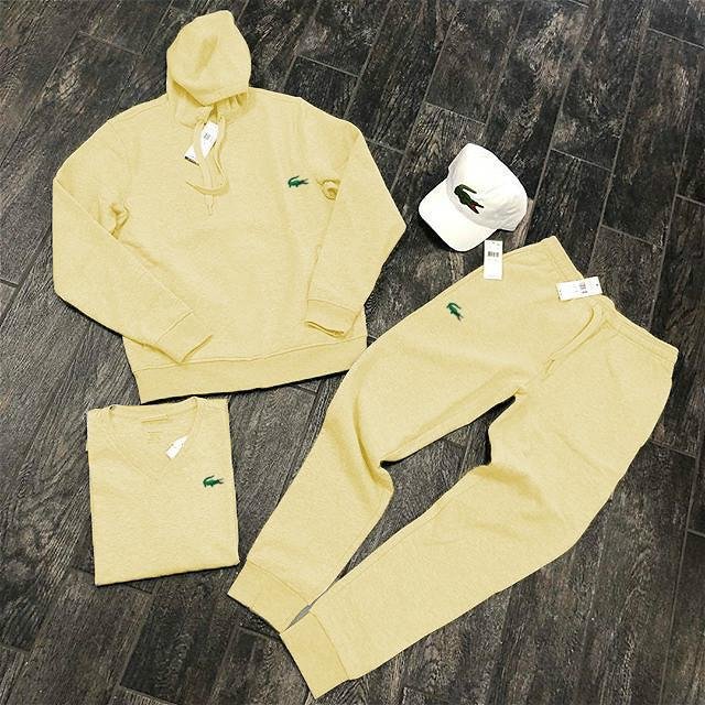 Mid yellow crocodile print fashion streetwear hoodie set