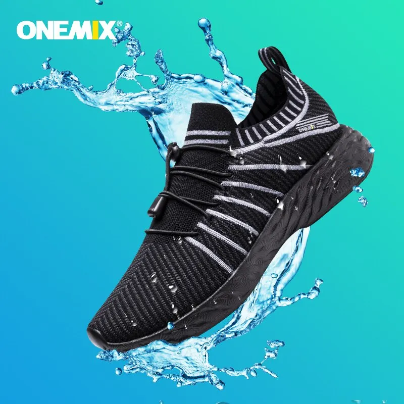 ONEMIX New 2021 waterproof   Casual Sport Shoes Summer Ultralight Elastic Running Sneakers  Training Tennis Shoes
