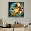 (US Only)Paint By Numbers Kit On Canvas DIY Oil Art Silhouette Lion Picture Decor40x40cm