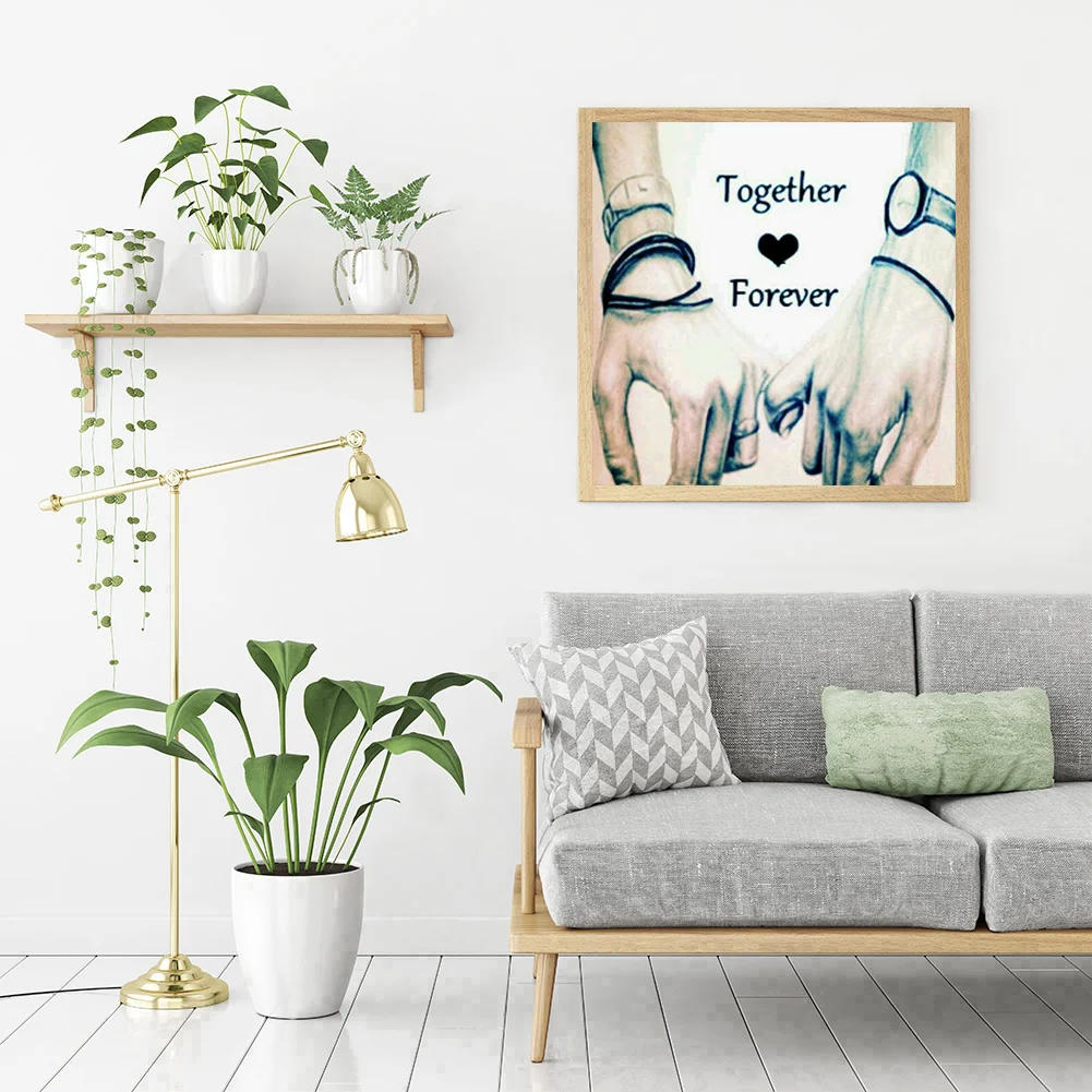 Diamond Painting - Full Round Drill - Lovers Hold Hands(30*30cm)