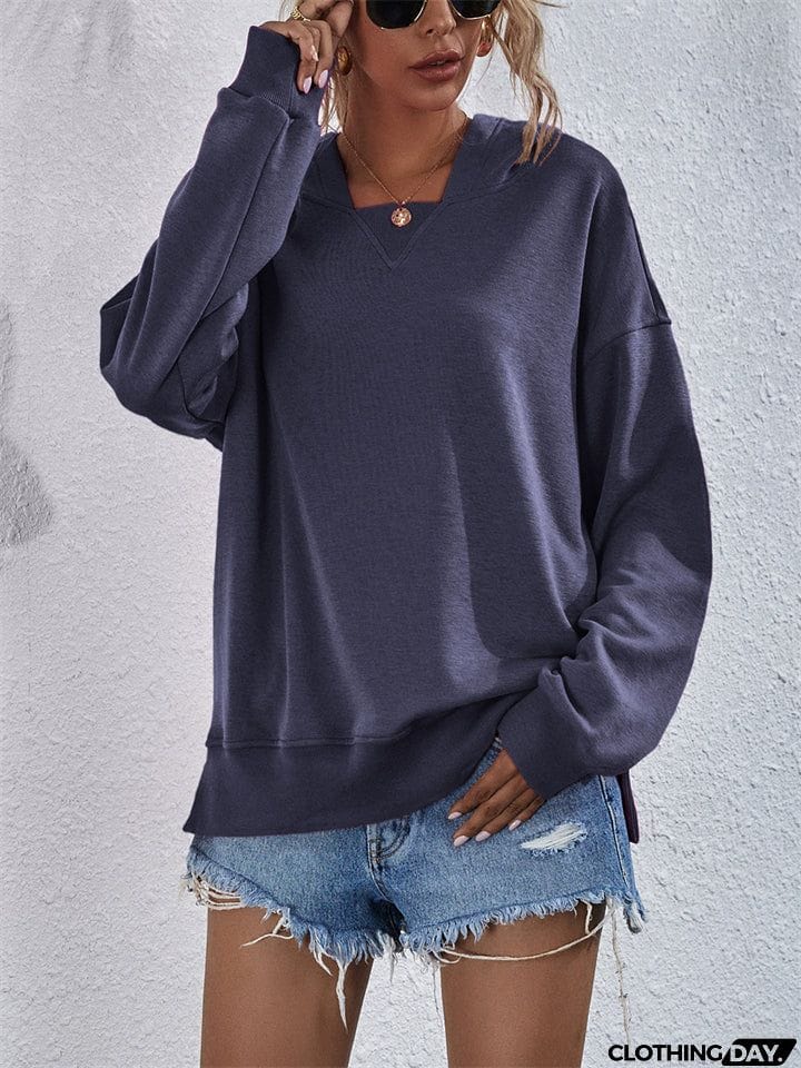 Chic Loose-fitting Comfy Fleece Square Collar Hoodies
