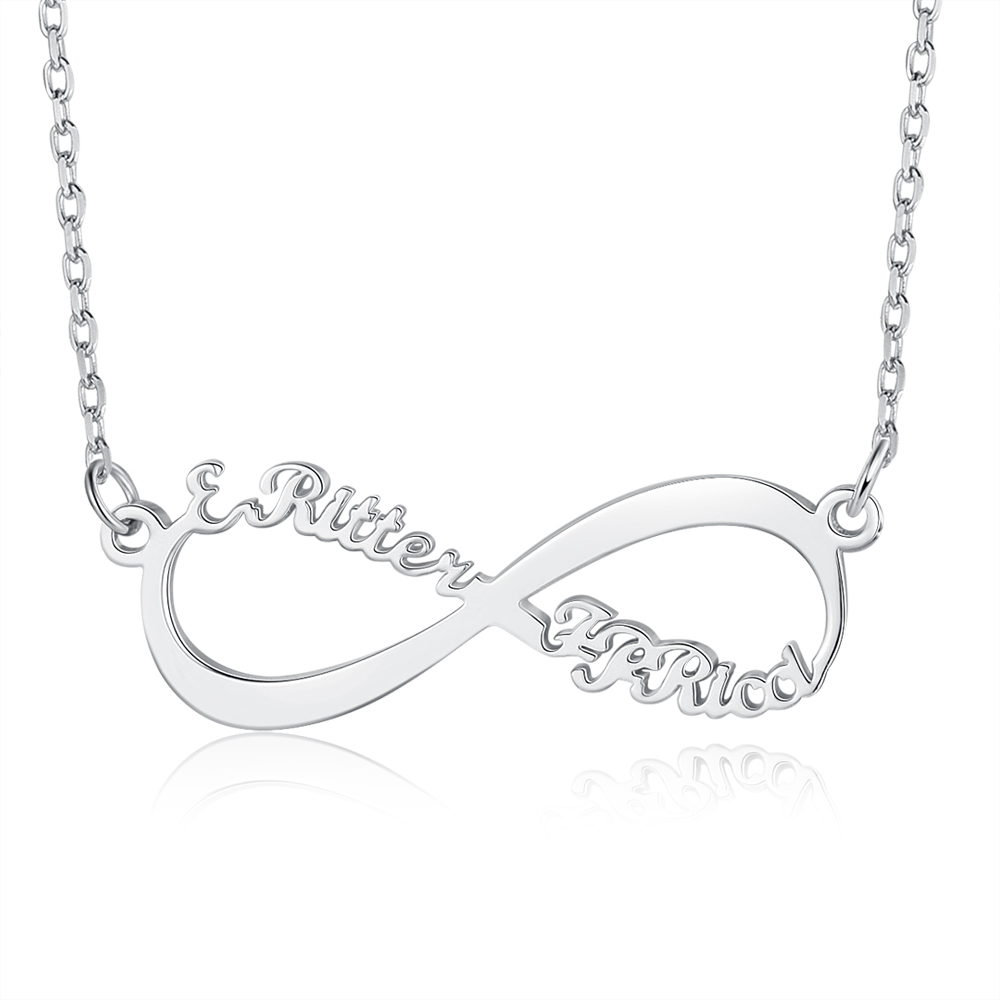 Personalized Kid's Name Necklace Custom 2 Names Infinity Necklace