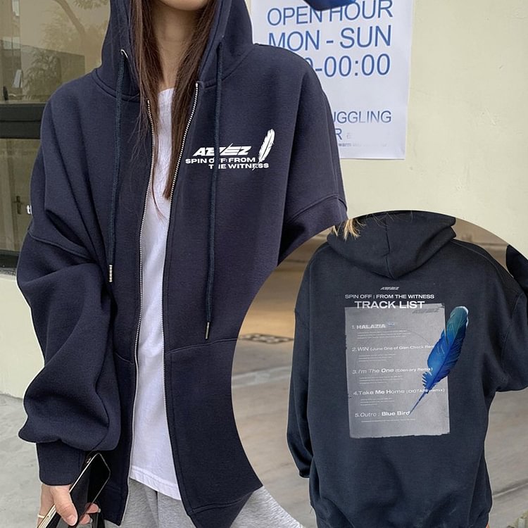 ATEEZ Spin Off: From The Witness Track List Zip-Up Hoodie