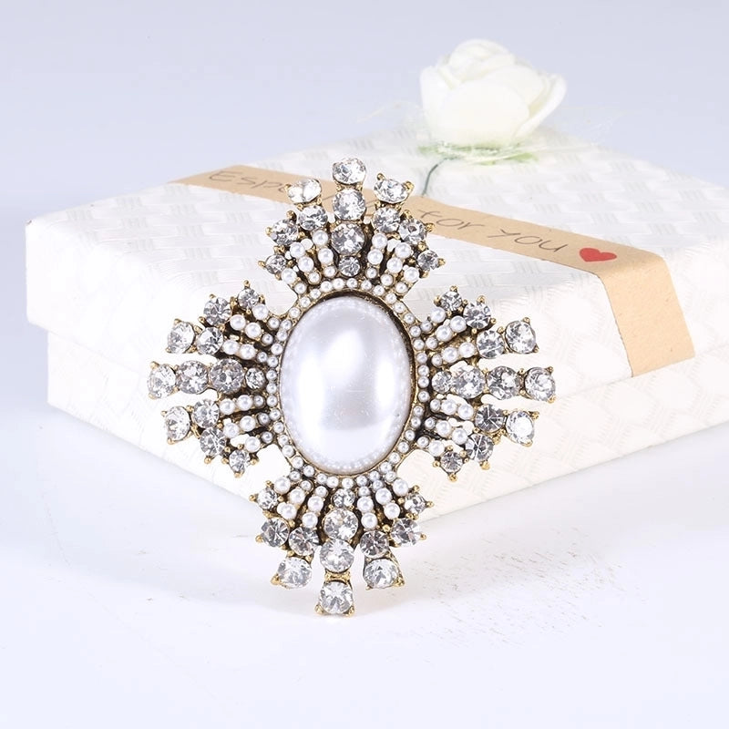 Pin Pearl Alloy Inlay Rhinestones Women’s Brooches