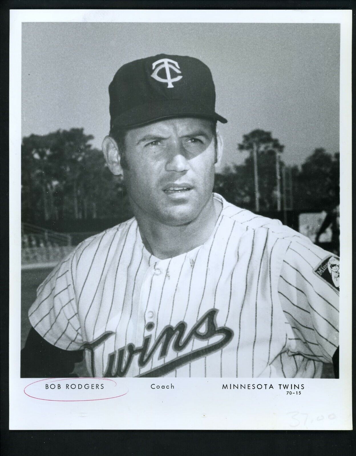 Buck Rodgers Minnesota Twins team issued 1970 Type 1 Press Photo Poster painting