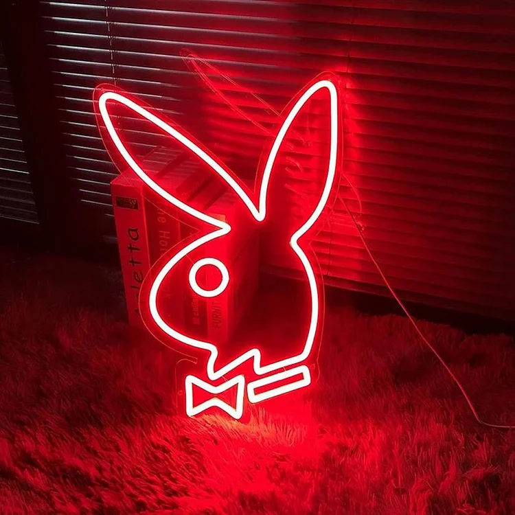 Custom Rabbit Neon Sign for Bedroom Decor Wall Led Neon Sign Backdrop Flex Bar Party Wedding Living Room Shop Store Gifts
