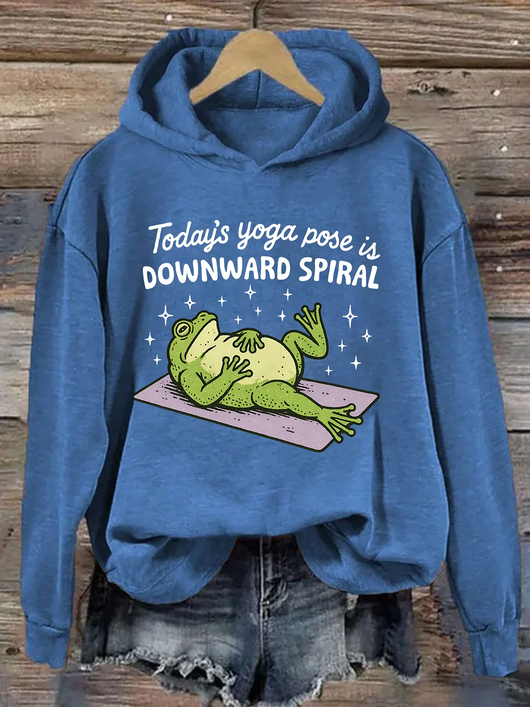 Today&rsquo;s Yoga Pose Is Downward Spiral Frog Hoodie