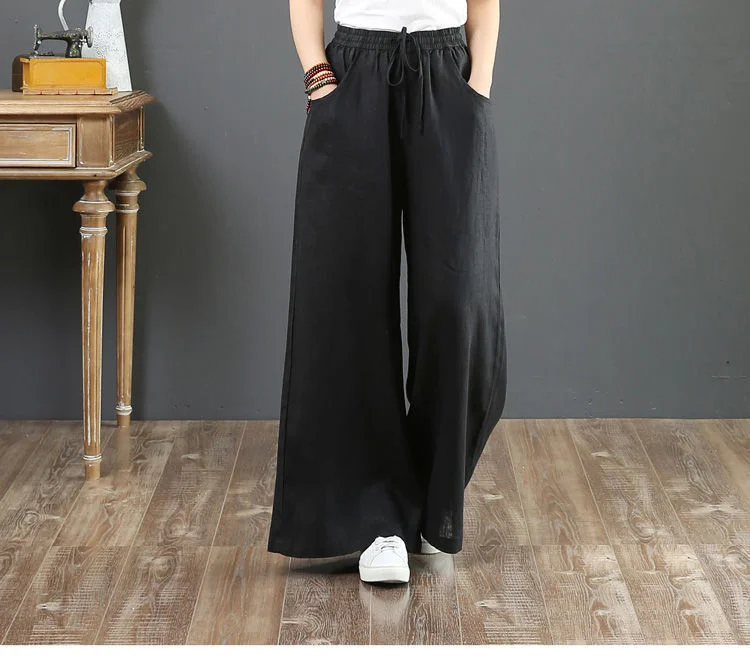 Casual cropped straight-leg pants