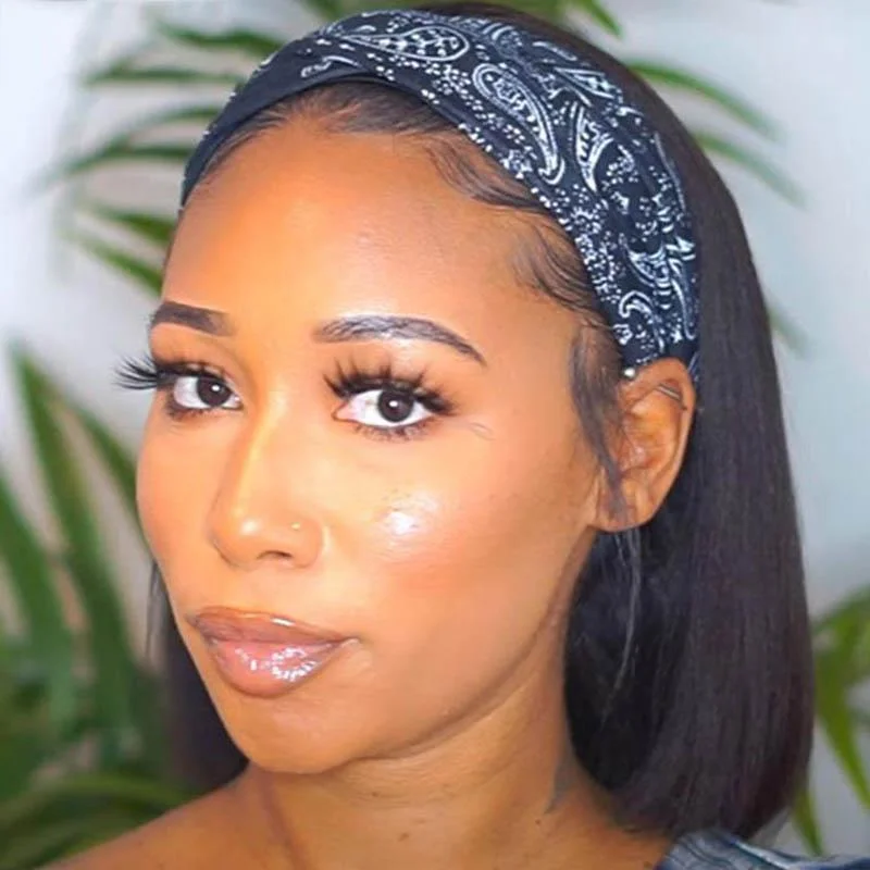Short Straight Bob Headband Wig ELCNEPAL