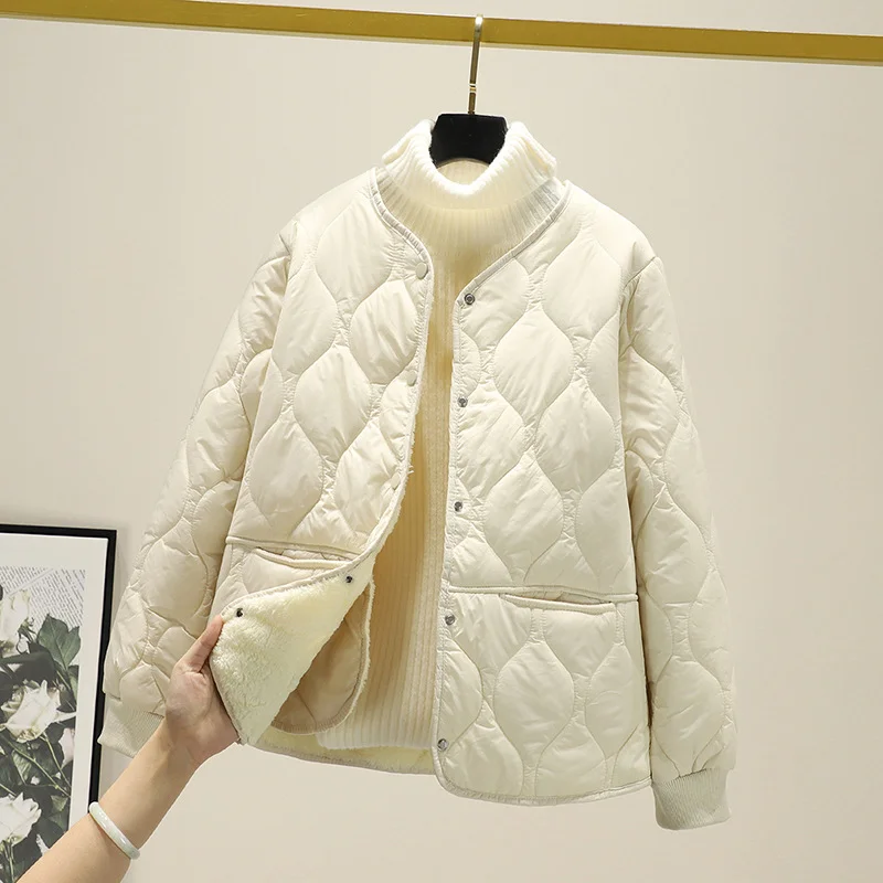 Athvotar Athvotar Coat Cotton Women With Plus Thick Small Cotton Jackets Small Lattice Lattice Lingge Cotton Clothes Women