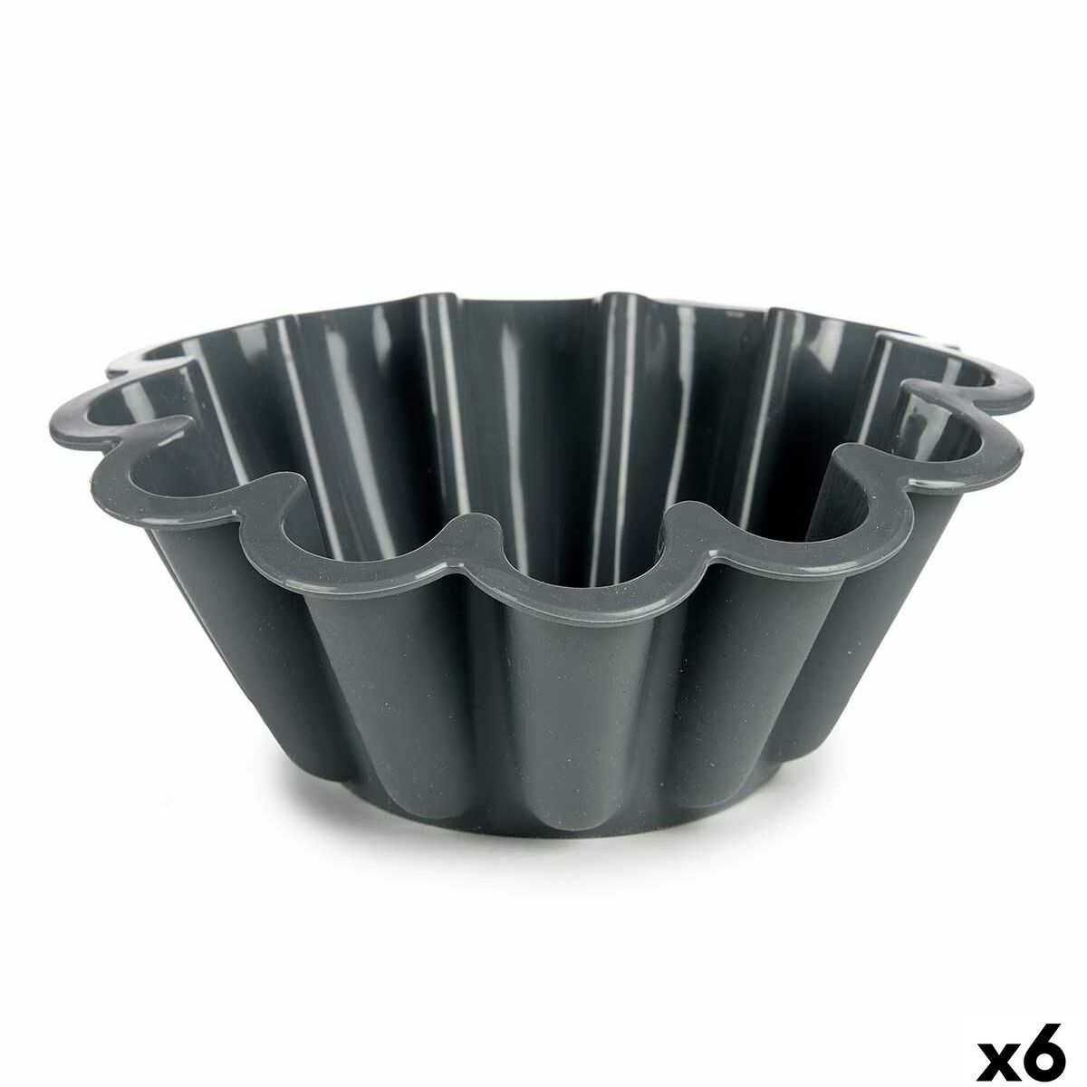 Baking Mould Kinvara Light grey Dark grey Silicone 1,5 L 24,5 x 10 x 24,5 cm (6 Units)
