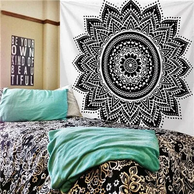 India Mandala Tapestry Macrame Wall Hanging Psychedelic Hippie Boho Decor Tarot Witchcraft Wall Tapestry Carpet Table Cloth Yoga