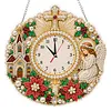 Acrylic Special Shape Xmas Pray Diamond Pearl Painting Clock Handicraft Hanging Kit