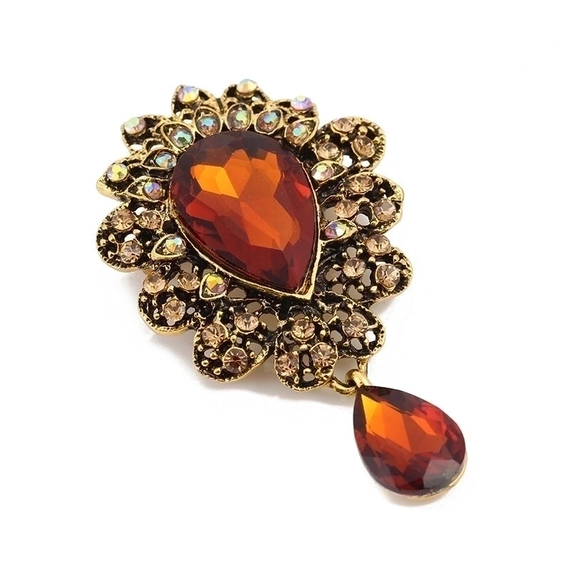 Fashion Pin Water Droplets Alloy Inlay Artificial Gemstones Women’S Brooches