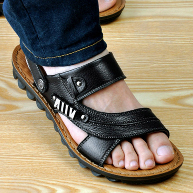 Mature Men's Sandals Beach Shoes Non-slip Slippers