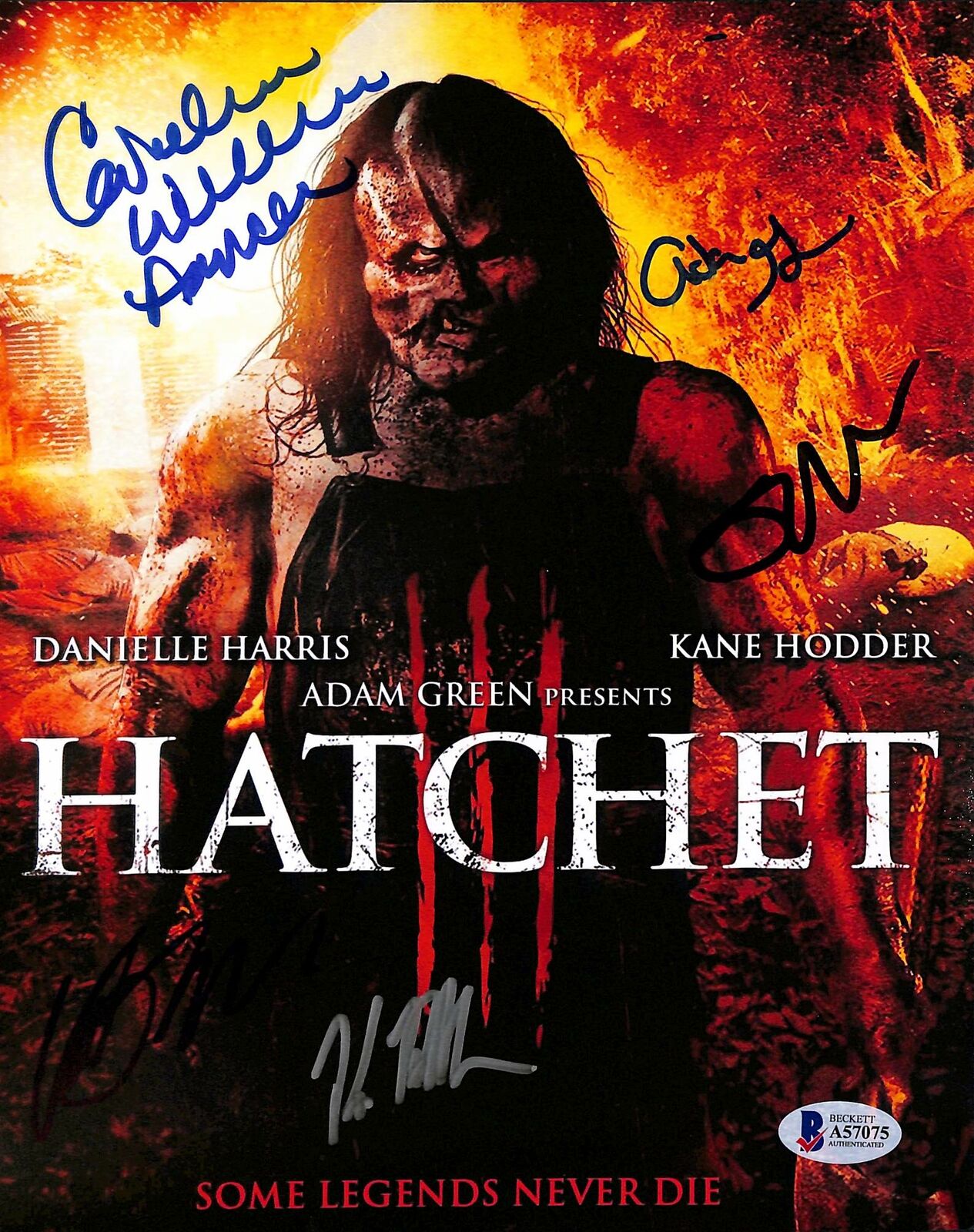 Hatchet 3 (5) Kane Hodder, Mears +3 Authentic Signed 8x10 Photo Poster painting BAS #A57075