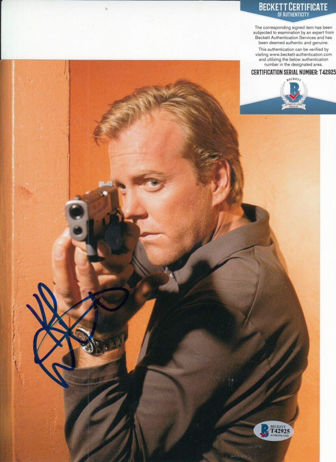 KIEFER SUTHERLAND signed (24) *Jack Bauer* 8X10 Photo Poster painting BECKETT BAS T42925