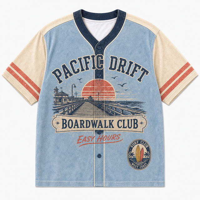 Varsity Pacific Drift Baseball Cardigan