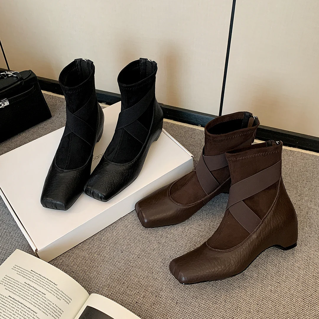 Breakj Breakj Ballet ~ Cross-Band Heightening Ballet Splicing Short Boots In Autumn And Winter To Increase The Explosion Of Boots