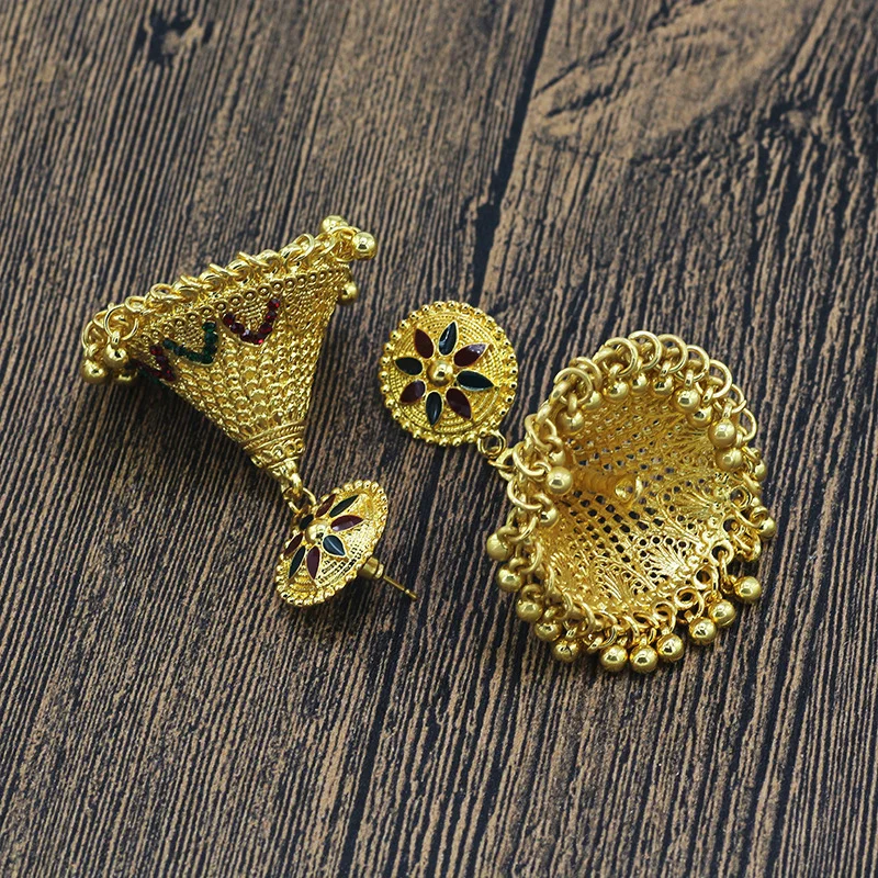 Cone Drop Bell Vintage Fancy Color Diamond Earrings