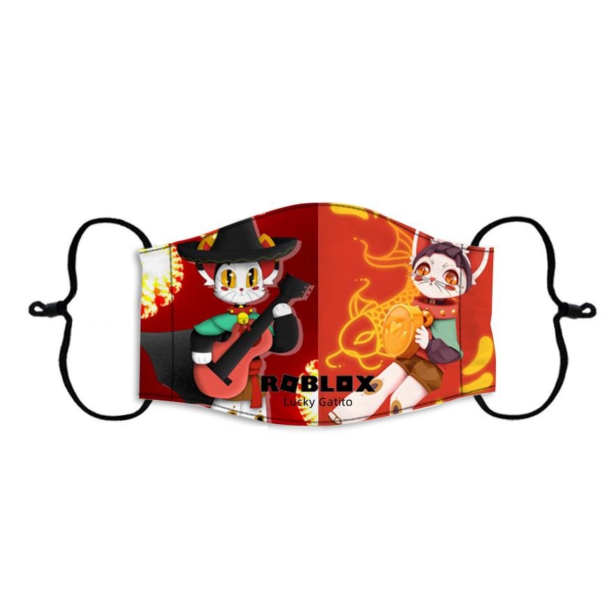 Roblox Lucky Gatito Face Mask Reusable Adjustable Face Cover Kids Adults Breathable Wear